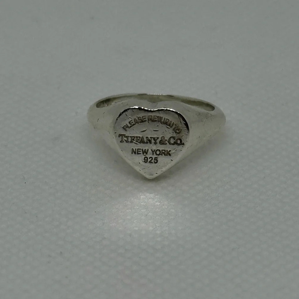 Tiffany & Co. Silver Heart Signet Ring - Picture 7 of 16